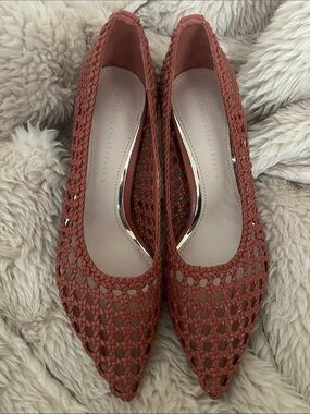 Woven Pointed-Toe Flats in Terracotta Zara Collections size37
